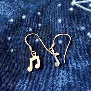 Sterling Silver Music Note Earrings